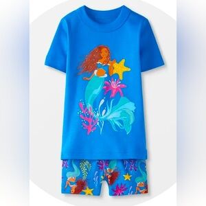 Hanna Andersson Little Mermaid Disney Pajamas 130 Size 8 Organic Cotton